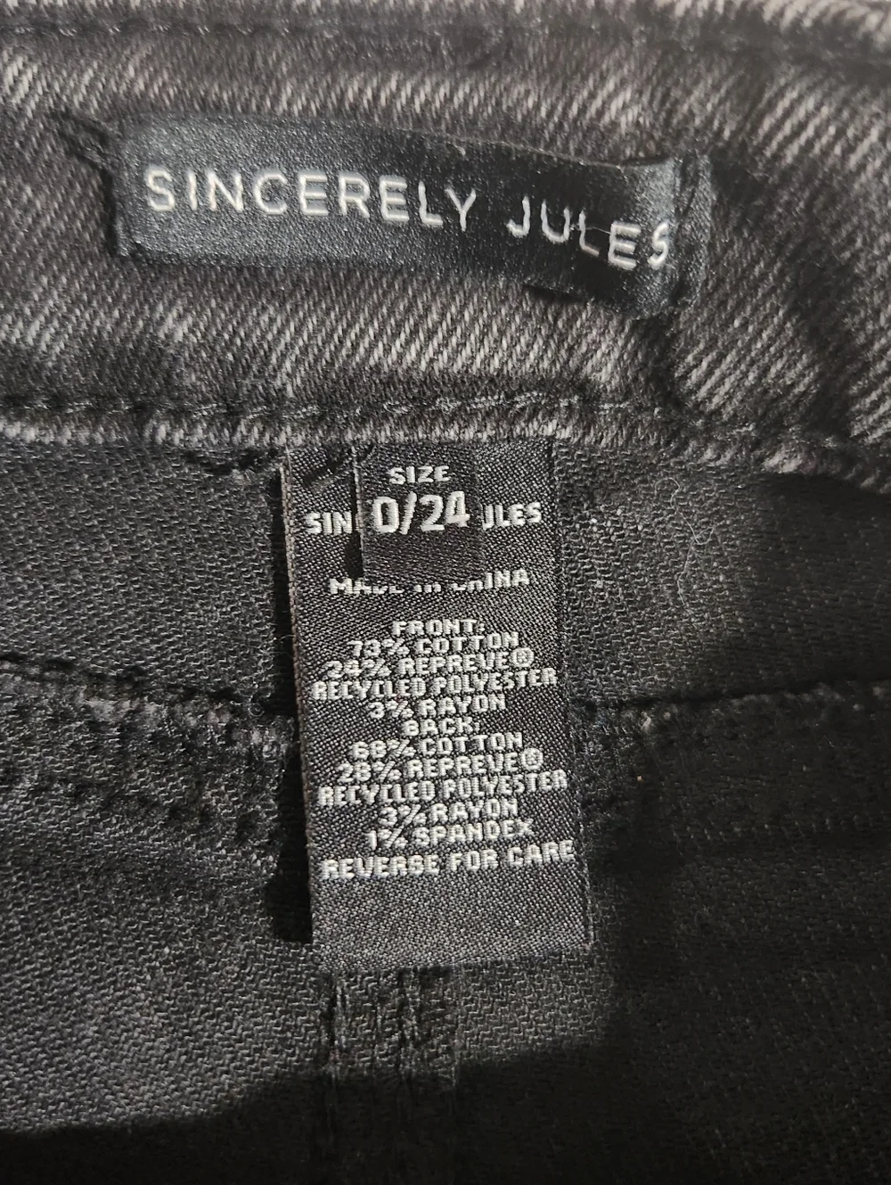 Sincerely Jules Cargo Denim Midi Skirt Utility Jean Women's Washed Black Sz 0 - Picture 3 of 3